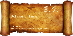 Bohnert Imre névjegykártya