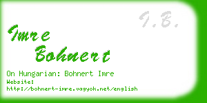 imre bohnert business card